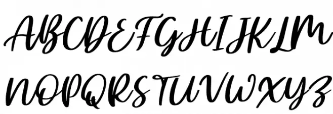 Ellisha Italic फ़ॉन्ट अपरकेस