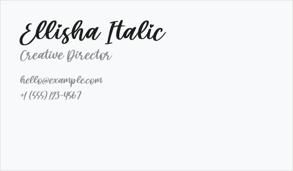 Ellisha Italic Business Card