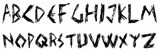 Elmar's scratch type Schriftart Groß