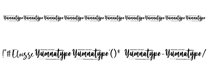 Eloisse Personal Use Font OTHER CHARS