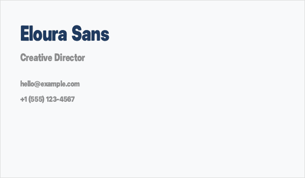 Eloura Sans Business Card
