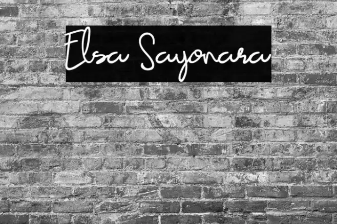 Elsa Sayonara Font examples