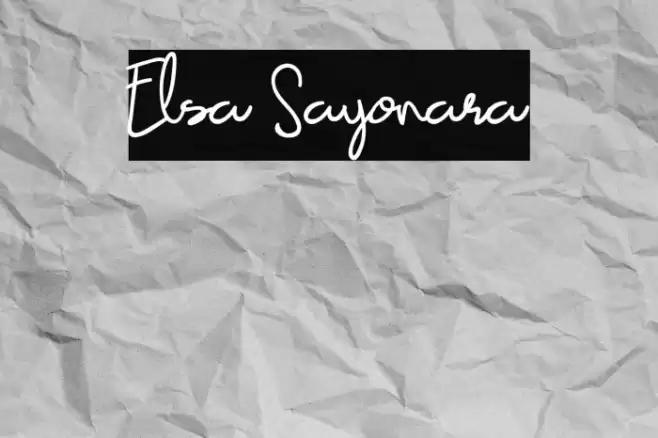 Elsa Sayonara Font examples