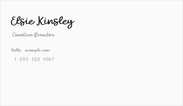 Elsie Kinsley Business Card