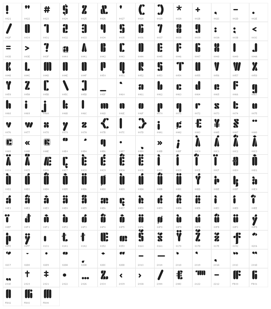 Elsuave-Regular Character Map