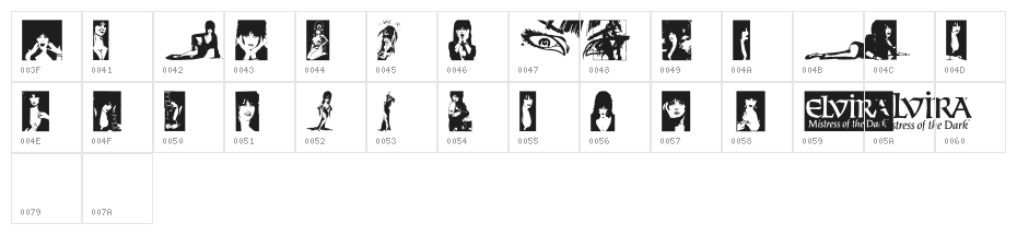 Elvira Dingbats Character Map
