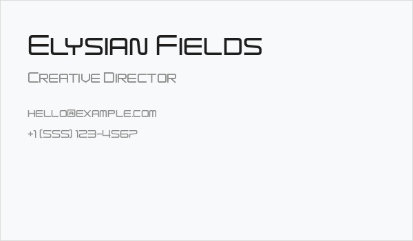 Elysian Fields Business Card