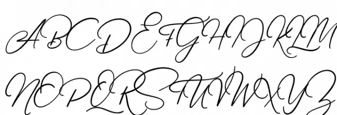Elysian Script 字体 大写