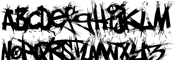 elfont gohtic Font LOWERCASE