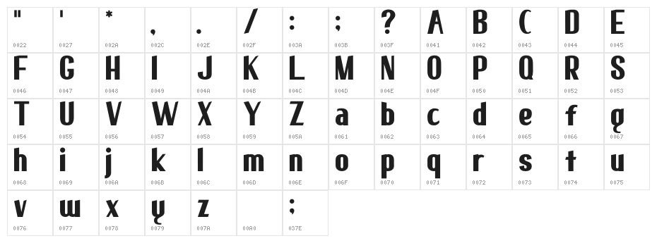 elma 01 Character Map