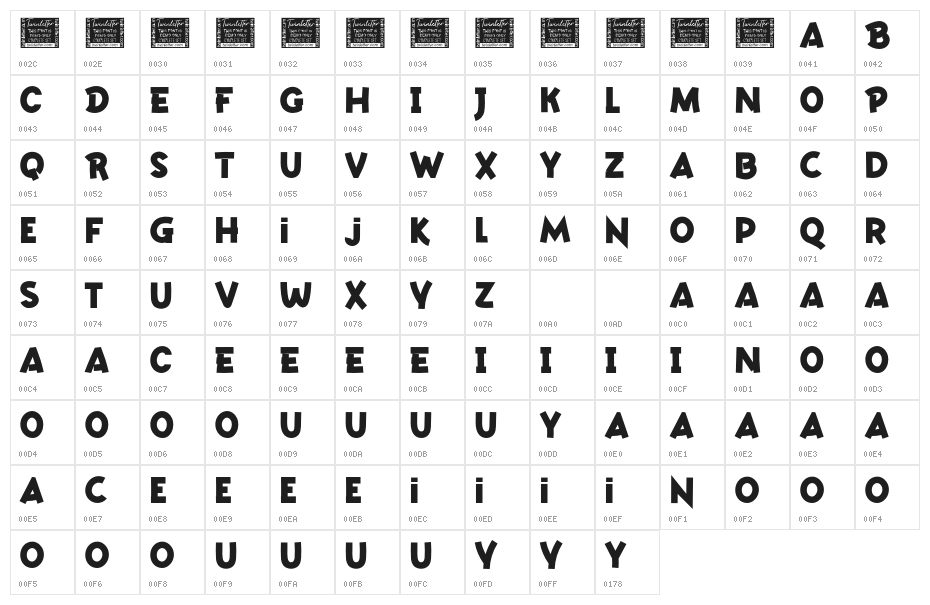 EMATANEPersonalUse Character Map