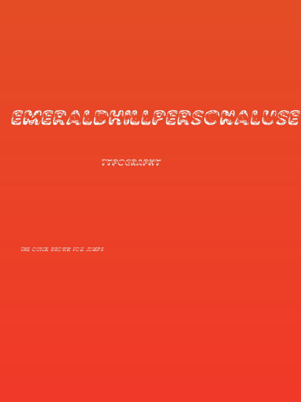 EMERALDHILLPERSONALUSE-BdIt Poster