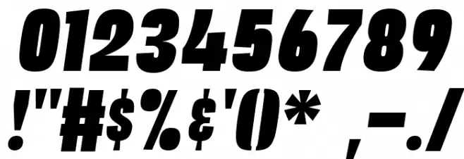 EMINOR Black Italic Font OTHER CHARS