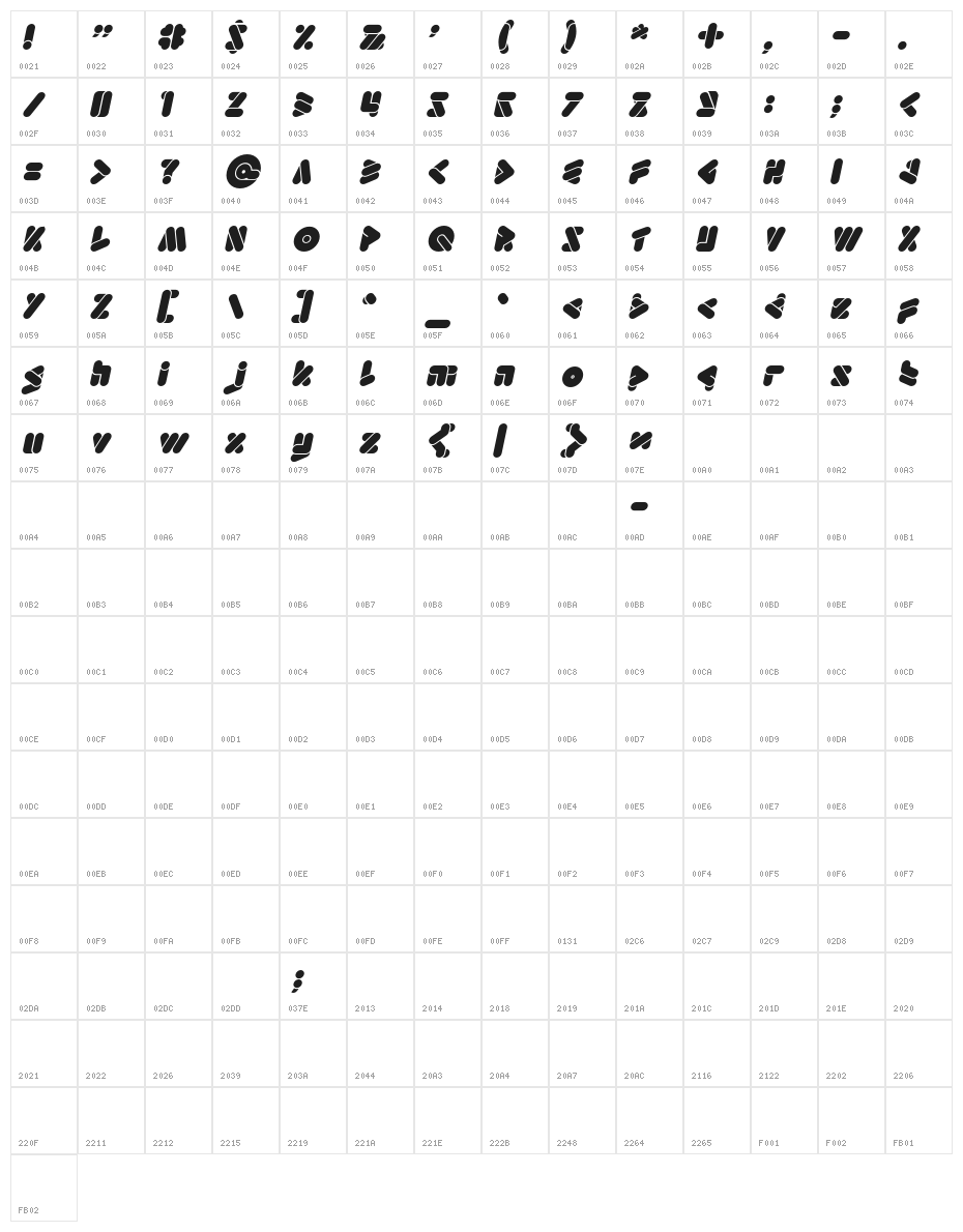 EMPEROROFJAPAN-Italic Character Map