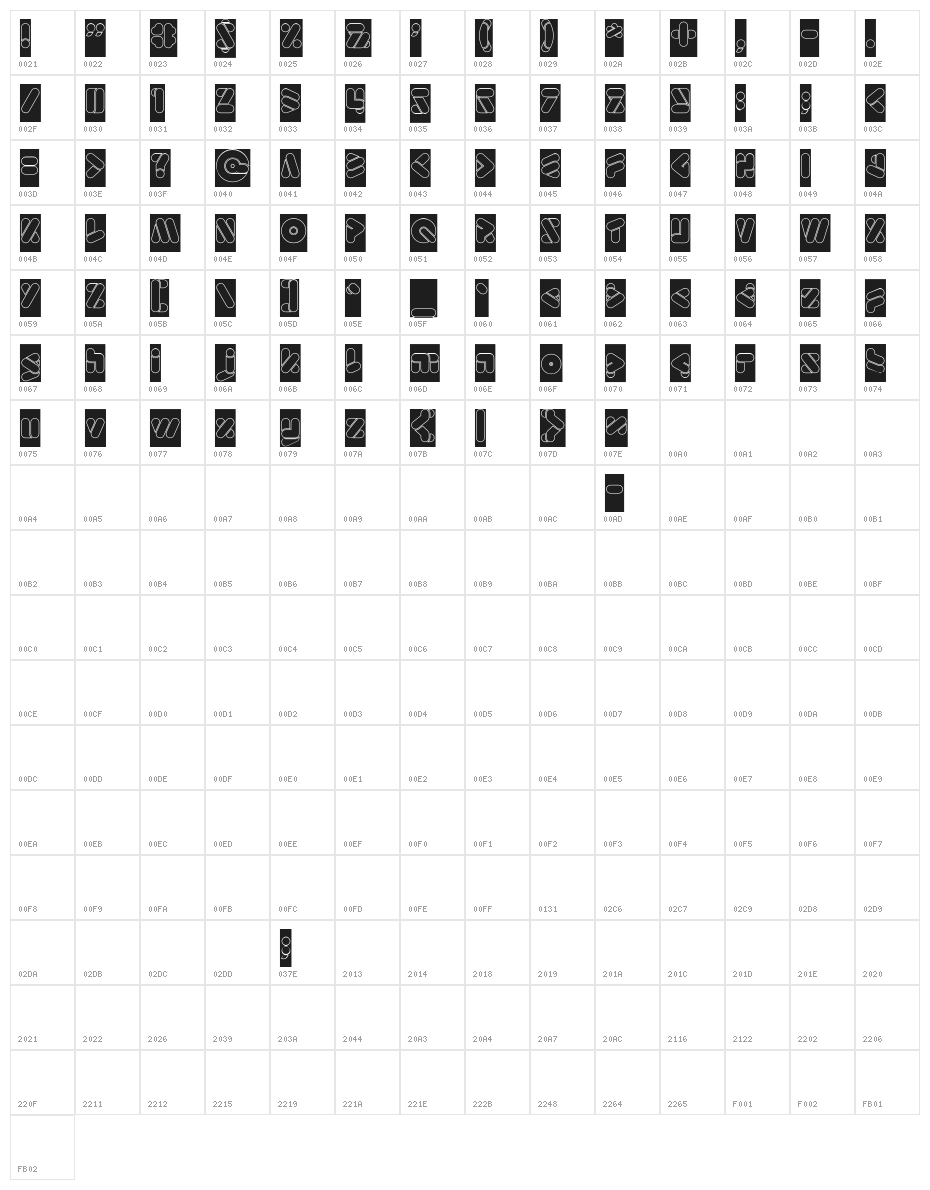 EMPEROROFJAPANHollowInverse Character Map