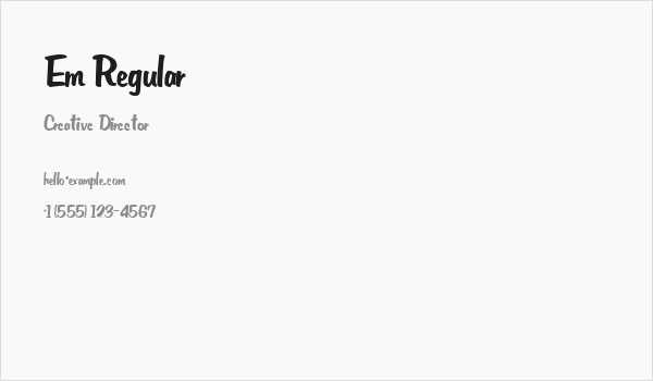 Em Regular Business Card