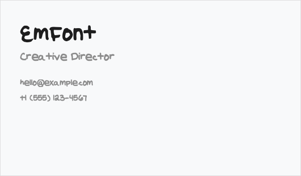 EmFont Business Card