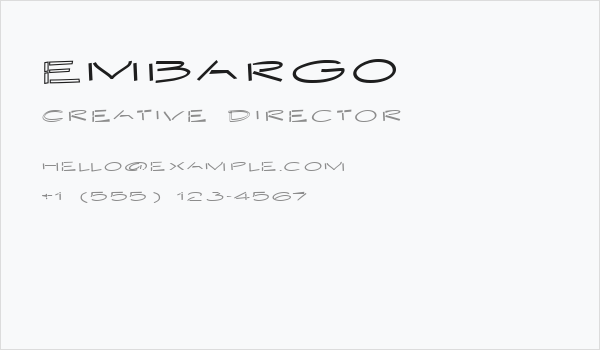Embargo Business Card