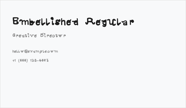 Embellished Regular Business Card