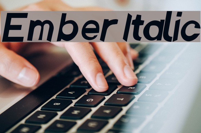 Ember Italic Шрифта examples