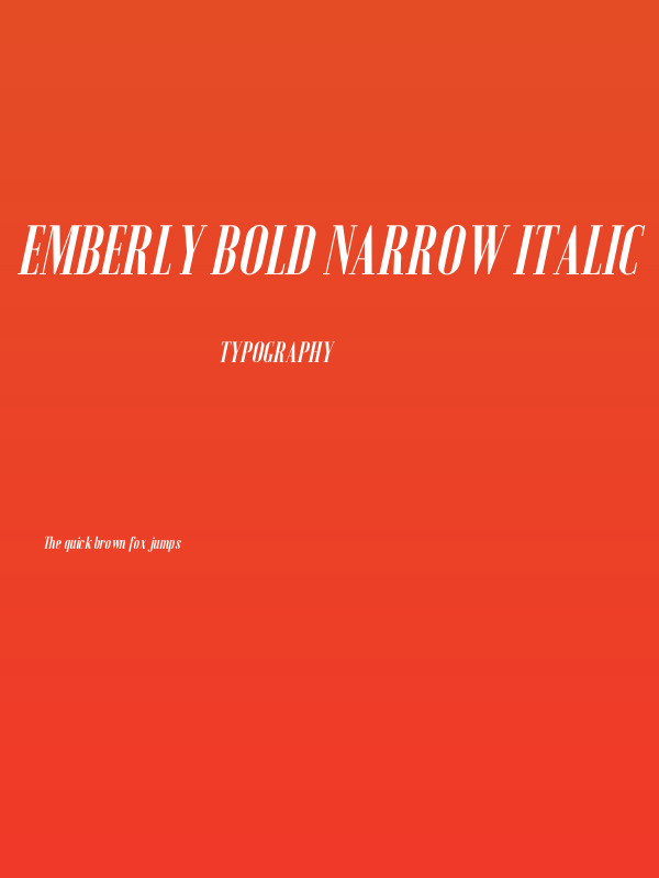 Emberly Bold Narrow Italic Poster