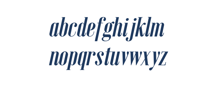 Emberly Bold Narrow Italic Lowercase