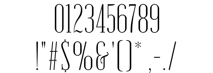 Emberly Extra Light Narrow Font OTHER CHARS