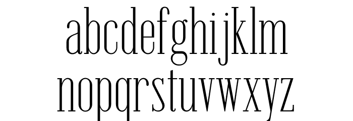Emberly Extra Light Narrow Font LOWERCASE