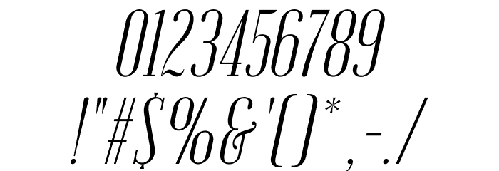 Emberly Light Narrow Italic Font OTHER CHARS