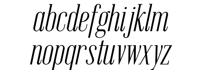 Emberly Light Narrow Italic Font LOWERCASE