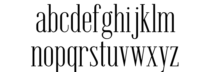 Emberly Light Narrow Font LOWERCASE