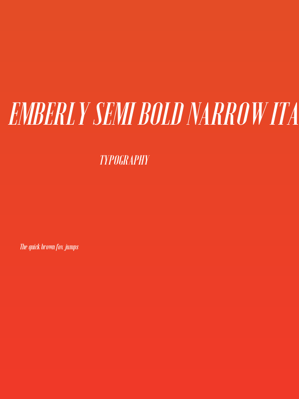 Emberly Semi Bold Narrow Italic Poster