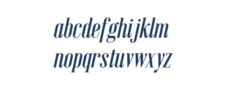 Emberly Semi Bold Narrow Italic Lowercase