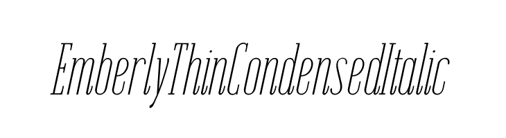 Emberly Thin Condensed Italic  Free Fonts Download