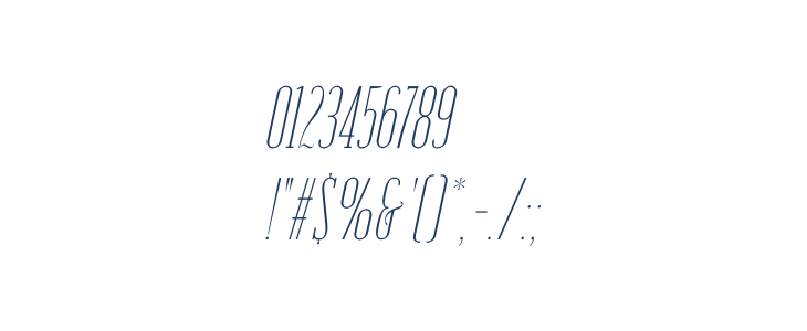 Emberly Thin Condensed Italic Other Characters
