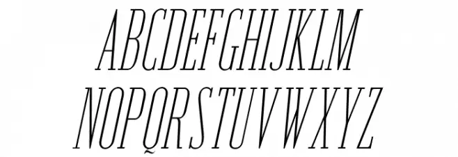 Emberly Thin Condensed Italic Polices MAJUSCULES