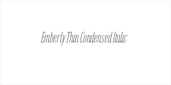 Emberly Thin Condensed Italic Logo