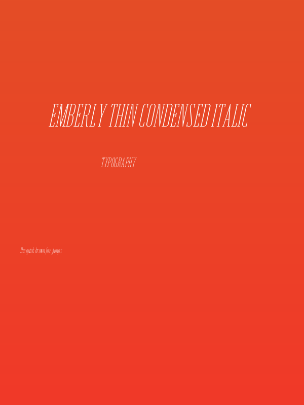 Emberly Thin Condensed Italic Poster