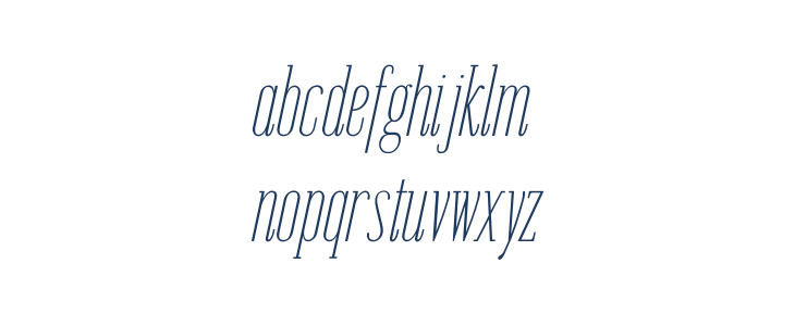 Emberly Thin Condensed Italic Lowercase