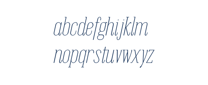 Emberly Thin Italic Lowercase