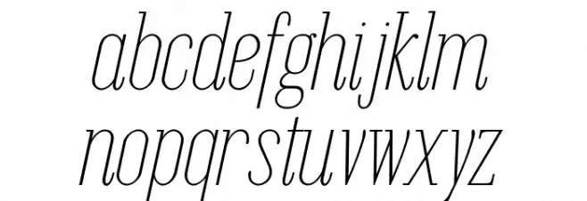 Emberly Thin Italic Font LOWERCASE