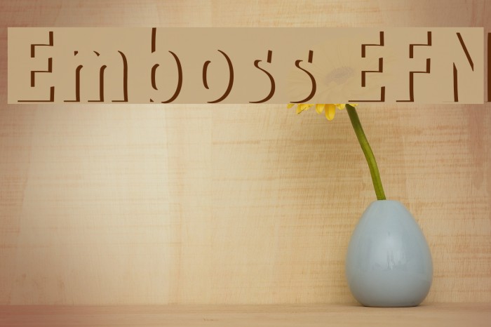 Emboss EFN Font examples