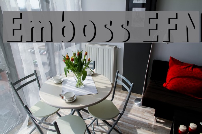 Emboss EFN Font examples