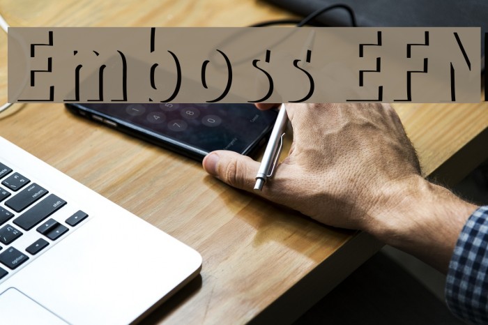 Emboss EFN Font examples