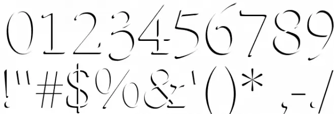 Emboss-Normal Font OTHER CHARS