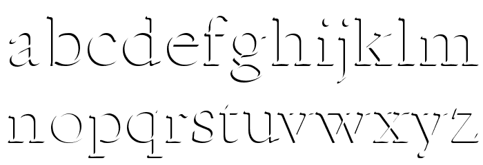 Emboss-Normal Font LOWERCASE