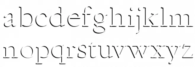 Emboss-Normal फ़ॉन्ट लोअरकेस