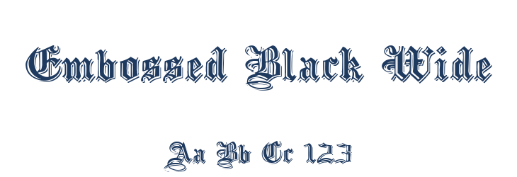 Embossed Black Wide Font Preview
