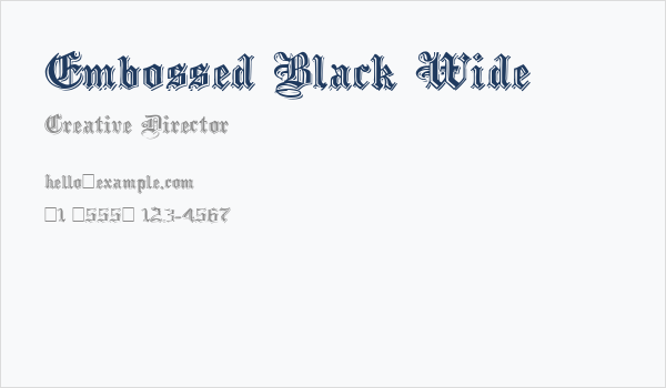 Embossed Black Wide Business Card