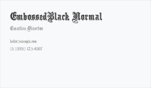 EmbossedBlack Normal Business Card